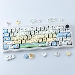 TYRIXKI PBT Keycaps 145 Keys MOA Profile Cute