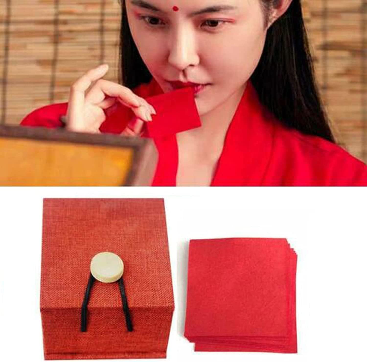 Disposable long lasting Waterproof lip stain, Chinese Retro Lipstick Paper, With Rose extract, For Maiden, Makeup beginner, college students, etc