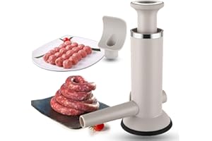 QYINXIU 2 in 1 Manual Sausage Stuffer, Manual Sausage Pusher,Meatball Maker,Vertical Sausage Maker Machine Sausage Making Kit