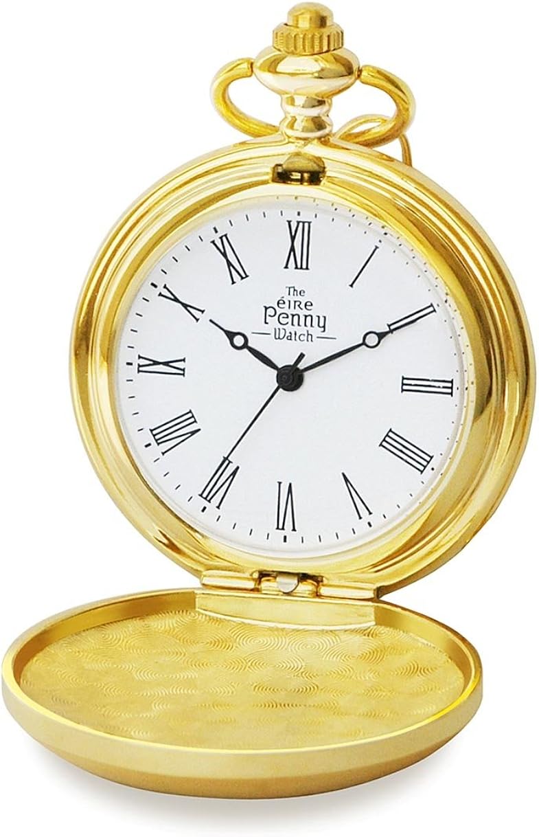 Genuine Irish Penny Pocket Watch in Gold Style with Chain Amazon.co.uk