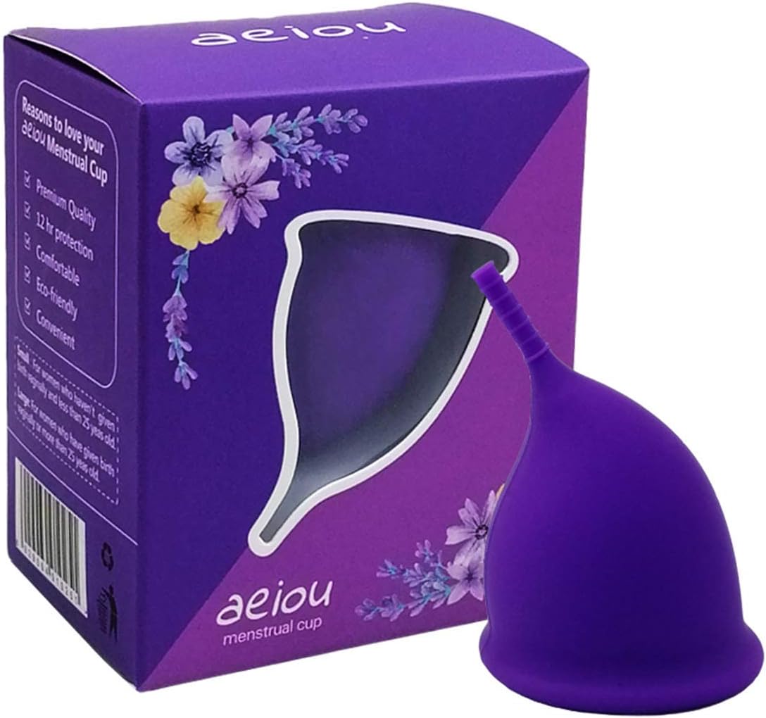 Silicone Menstrual Cup Feminine Hygiene Lady Cup Prevent Side Leakage Period Cup Reusable Soft Menstrual Purple Safe Comfortable Menstrual Hygiene Cups