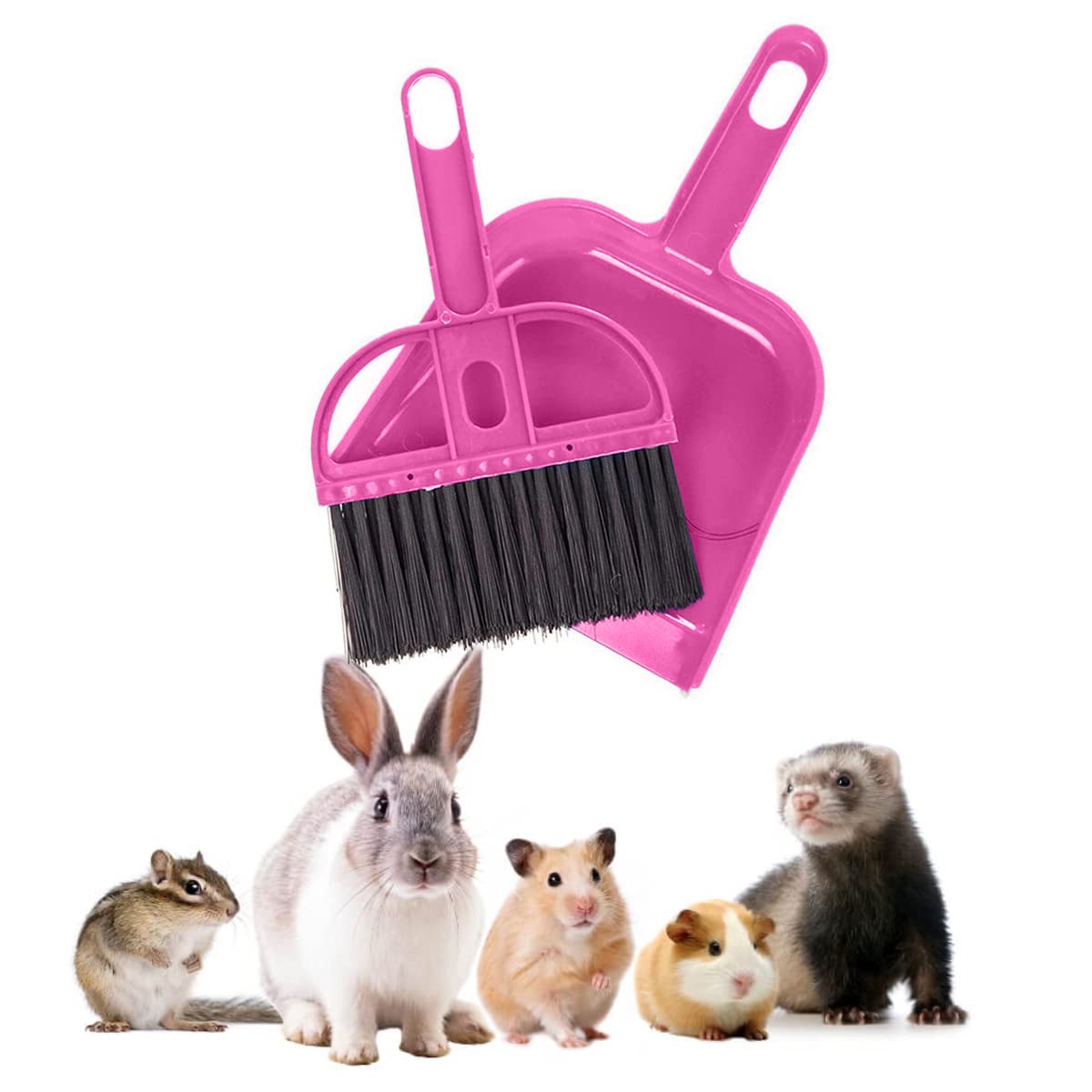 Photo 1 of Mini Broom and Dustpan Set - Compact Cleaning Kit for Home, Car, Camping, Small Spaces, Pet Cleanup, and Travel - Durable Small Broom and Dustpan Set Mini - Pink Broom