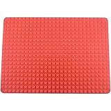 Dioso Outdoor Silicone Heat-Resistant BBQ Mat/Baking Mat/Baking sheet - Multipurpose Bakeware/Ovenware/Pyramid Pan/Microwave ovenware, Red
