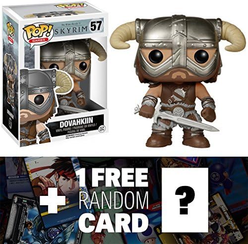 Dovahkiin: Funko POP! x The Elder Scrolls V - Skyrim Vinyl Figure + 1 FREE Video Games Themed Trading Card Bundle [52423] by The Elder Scrolls