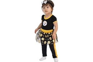 MODERN HERO NFL Officially Licensed One-piece Bodysuit with Mesh Skirt, Leggings and Matching Headband