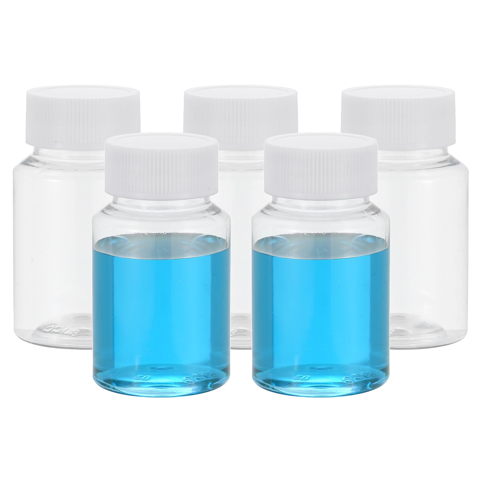 PATIKIL 5 Pcs 80ml Reagent Bottles, PET Wide Mouth