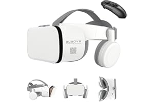 TICCOONUTS VR Virtual Reality Headset, 3D VR Set VR Glasses Kit w/Remote for Adults & Kids Play 3D Movies Video Games, VR Goggles Compatible with iPhone 16 15 14 13 12 Pro Samsung Galaxy S25 S22 S21 etc, White