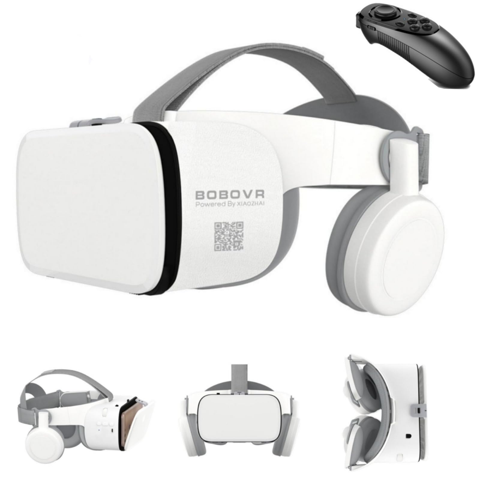 Photo 1 of VR Virtual Reality Headset, 3D VR Set VR Glasses Kit w/Remote for Adults & Kids Play 3D Movies Video Games, VR Goggles Compatible with iPhone 16 15 14 13 12 Pro Samsung Galaxy S25 S22 S21 etc, White
