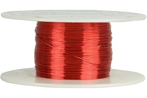 TEMCO INDUSTRIAL TEMCo 31 AWG Copper Magnet Wire - 2 oz 494 ft 155°C Magnetic Coil Red