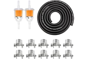 Tnisesm 5/16"(8MM) Inch ID Fuel Line Kits, 2 Meter / 6-Foot Fuel Line + 2Pcs 1/4 Inch X 5/16 Inch Gas Inline Fuel Filters wit