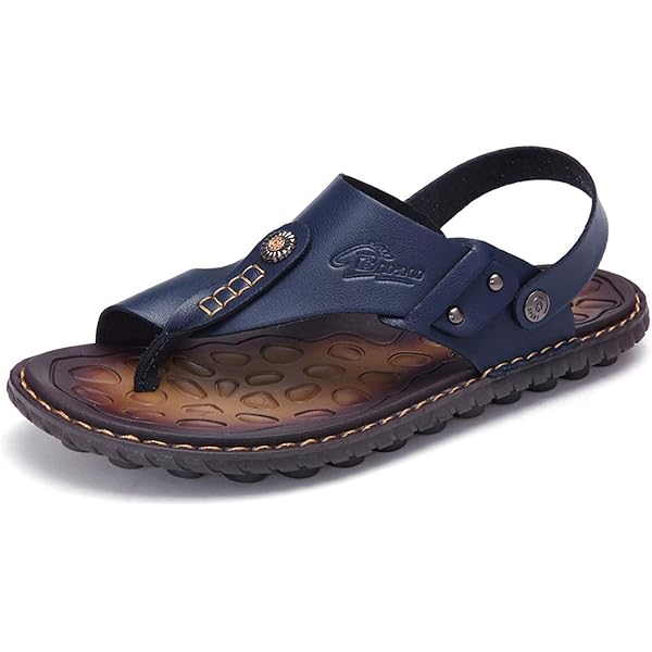 Amazon.com | MXTSH Mens Flip Flops Casual Leather Home  display picture 2