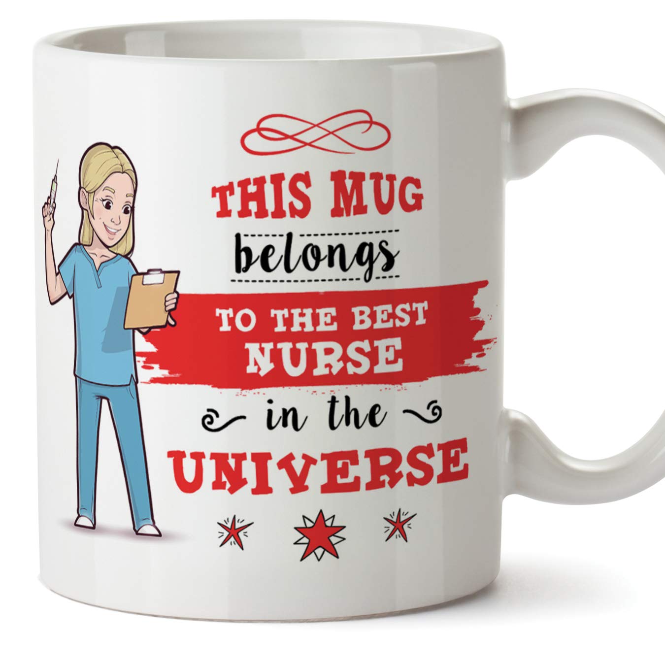 MUGFFINS Nurse. Original Mug Cup This Mug Belongs to The Best Nurse in The Universe - 11 oz Ceramic