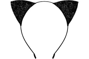 Wobeny Cat Ears Headband for Women Girls, Halloween Cosplay Cat Costume Hair Accessories for Adult Kids