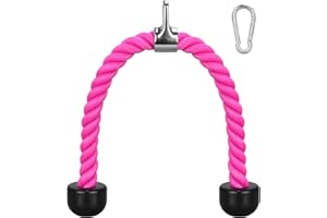 DkOvn Tricep Rope, 27 Inches Cable Machine Attachment, Pull Down Attachments with Carabiner, for Gym Home Workout Exercise