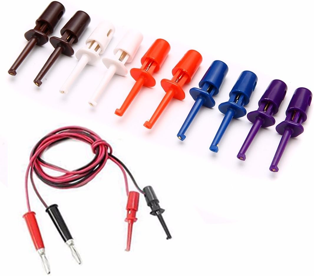 Test Hook Probe 10pcs Multimeter Tool Set Electric Wire Lead Single