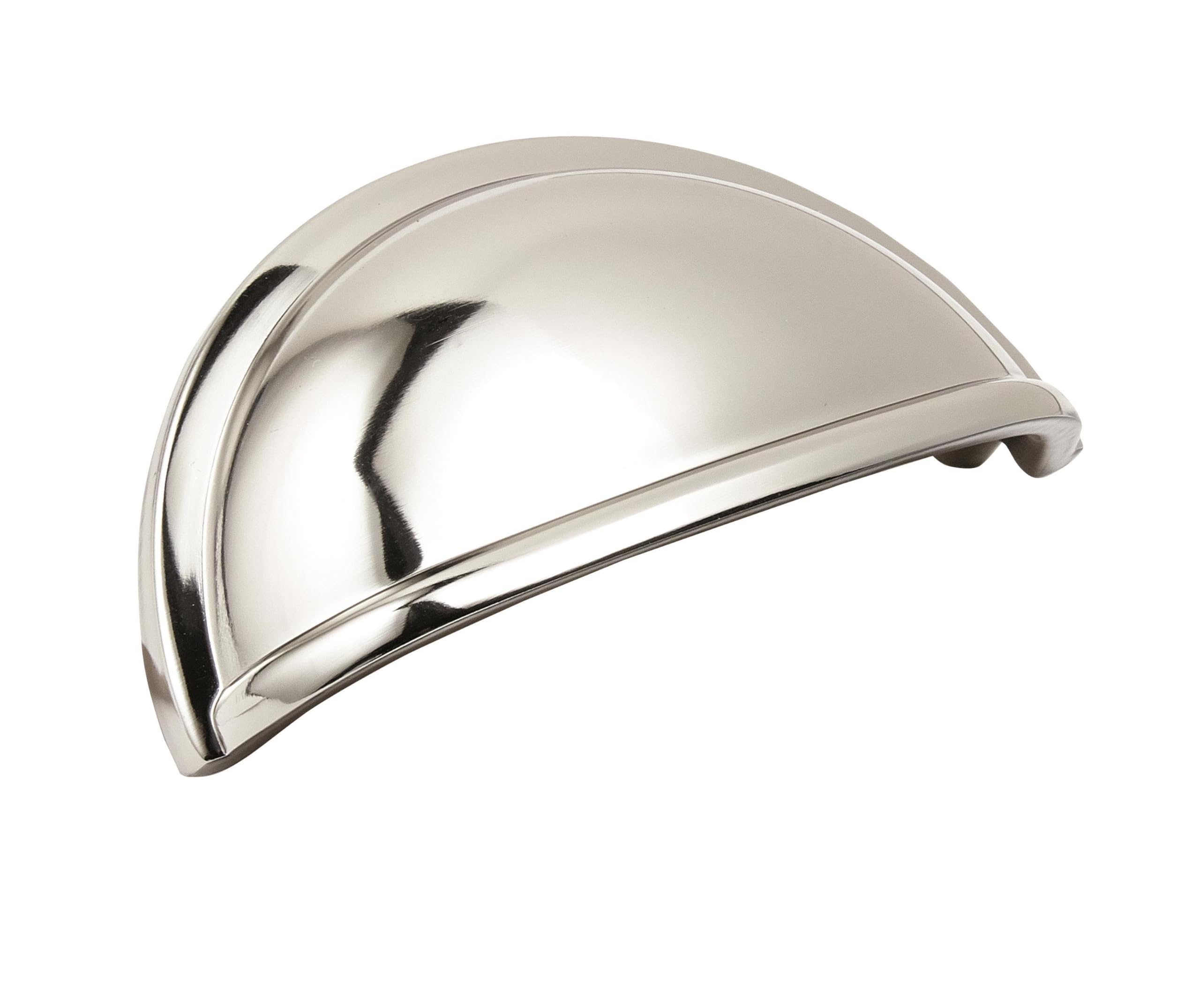 Amerock Cup Pulls 3 inch (76mm) Center-to-Center Polished Nickel Cabinet Cup Pull – 25 Pack