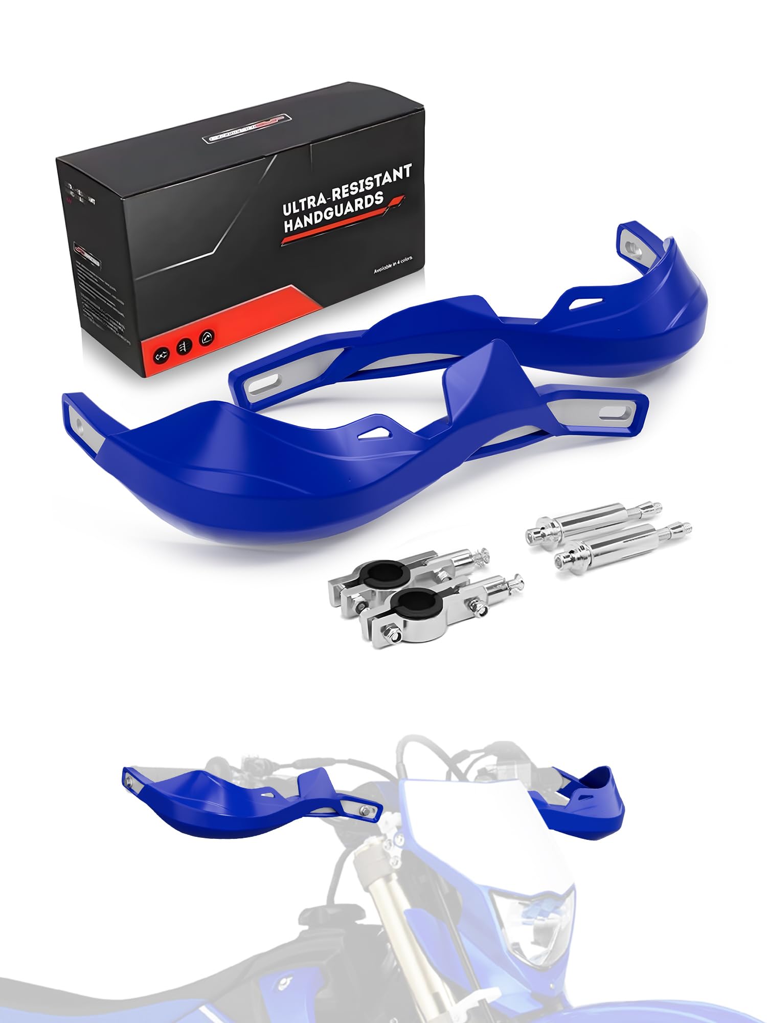 Photo 1 of JFG RACING Motorcycyle Handguards,7/8'' and 1 1/8'' Handle Bar Dirt Bike Hand Guards Accessories Universal for Dirtbike Snowmobile ATV Pit Bike Off Road Motocross Enduro MX -Blue