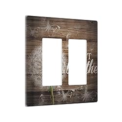 Rustic Butterfly Dandelion on Brown Wood 2 Gang