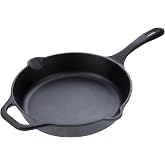 Victoria 10-Inch Cast Iron Skillet, Pre-Seasoned Cast-Iron Frying Pan with Long Handle, Made in Colombia