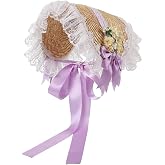 COSDREAMER Womens Victorian Bonnets Lace Flowers Tea Party Hat