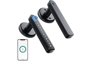 IRONZON Door Knob Smart Door Lock with App/Code/Backup Key/Fingerprint Smart Door Knob Keyless Entry Door Lock with Handle Fi