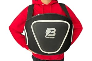 Bruiser Belly Pad Body Protector - Black - S/M, L/XL - Chest Guard Armour with Shoulder Straps for Muay Thai Punching, Boxing
