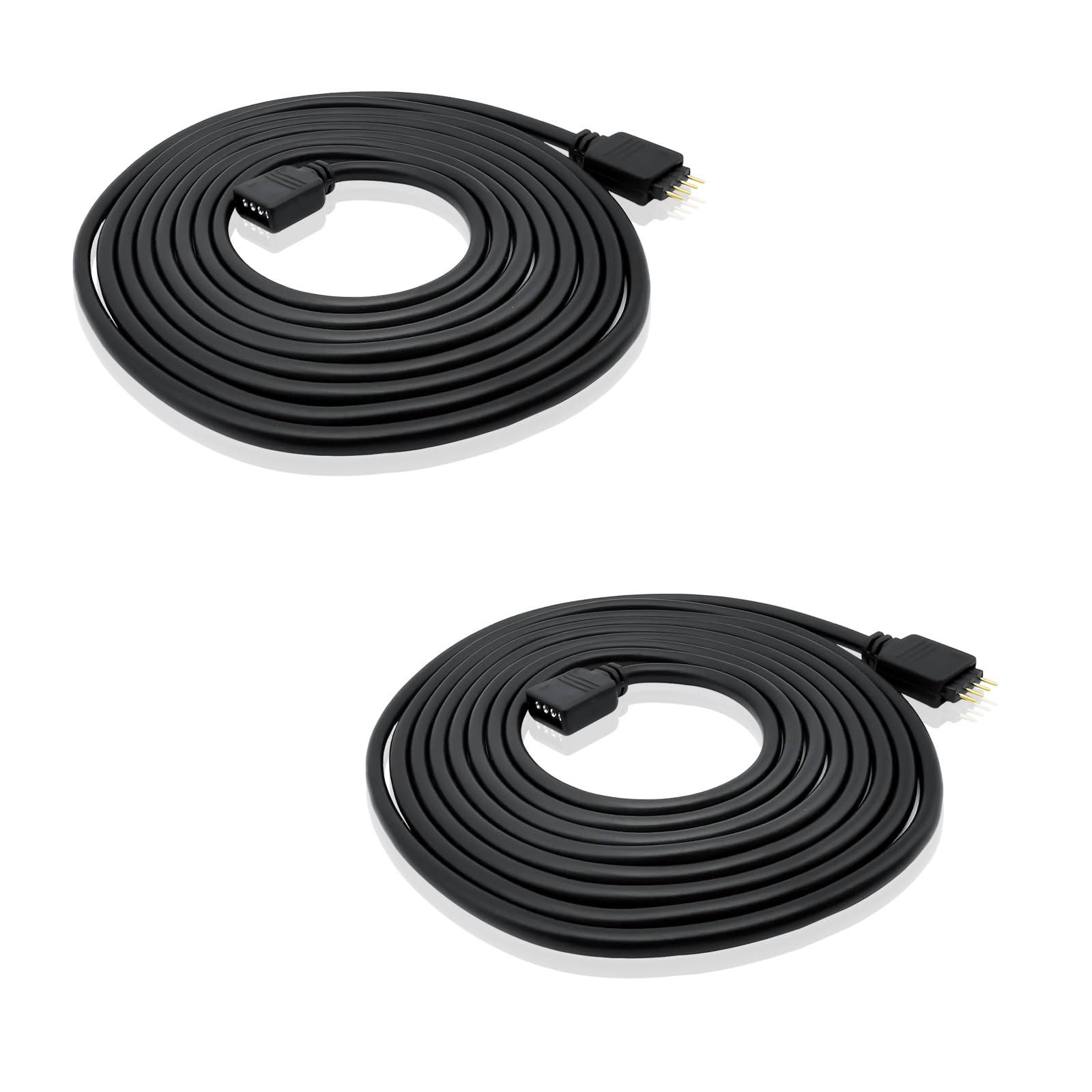 iYueMps LED Strip Extension Cable 2 pcs 3m 4 pin LED RGB Extension Cable with 10mm 4pin Male Connector for 5050 3528 2835 RGB Strip - Black