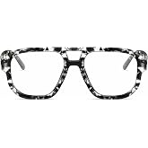 IBOANN livho Retro Aviator Blue Light Blocking Glasses for Women Men with Soft Case, Trendy Rectangle Computer Eyeglasses