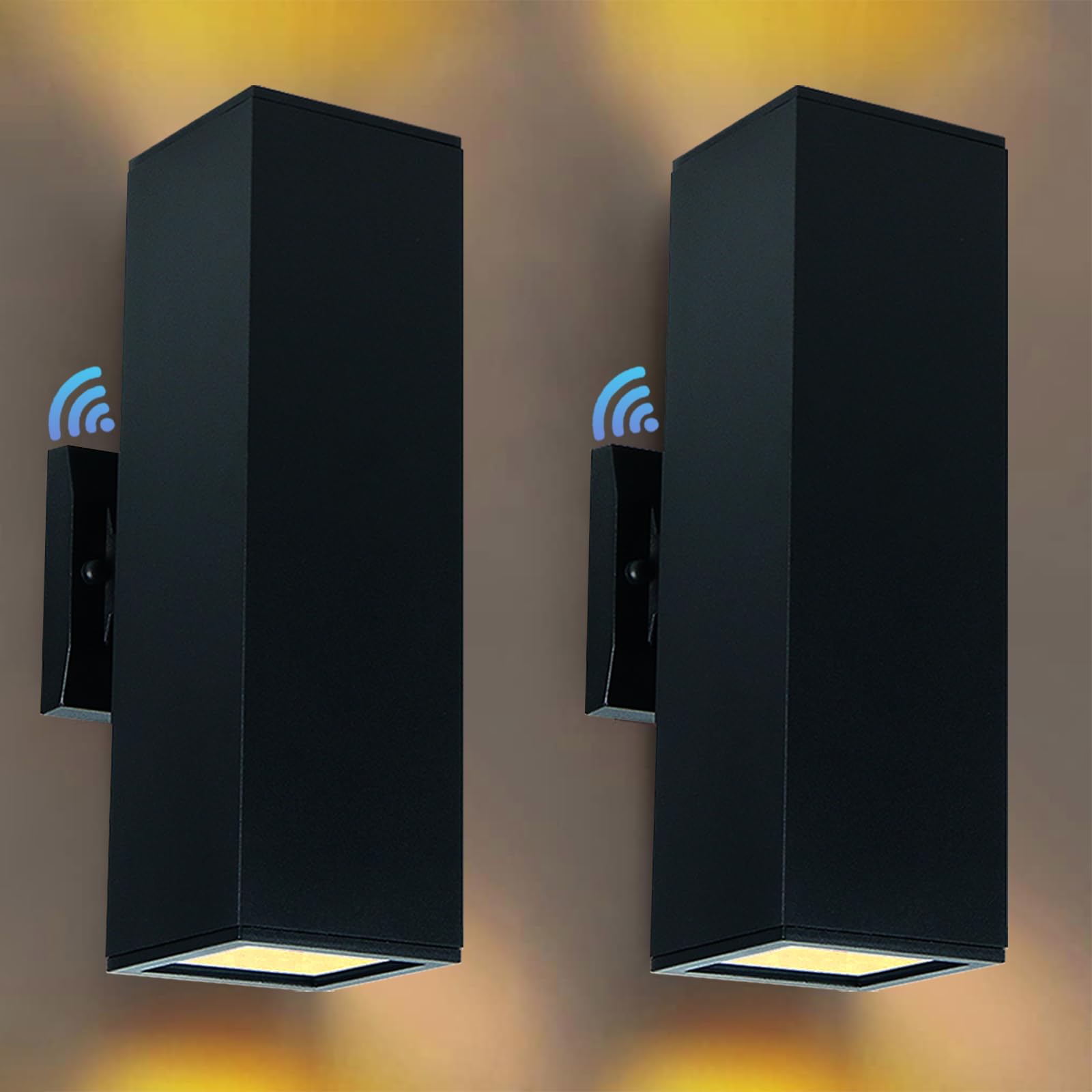 Photo 1 of Up and Down Lights Outdoor Wall Light Dusk to Dawn, Exterior Light Fixture Wall Mount 2 Pack, Matte Black Front Porch Light, IP65 Outdoor Wall Sconce for Patio, Garage, Front Door - ETL Listed