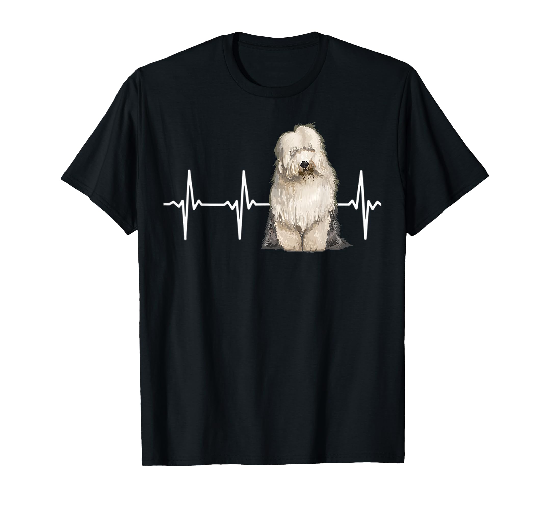 Old English Sheepdog Heartbeat Dog Lover T-Shirt