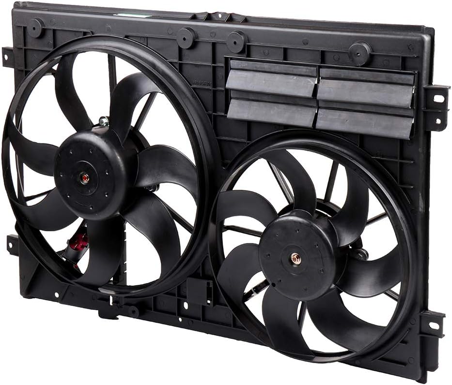 cciyu Radiator or Condenser Cooling Fan Fit for 04-13 Audi A3/A3 Quattro/S3 02-17 Volkswagen Beetle Cabrio/Golf SportWagen/Jetta/Passat/Rabbit