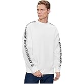 Armani Exchange mens Long Sleeve Logo Tape Fleece Sweatshirt