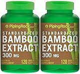 Piping Rock Standardized Bamboo Extract 300 mg 2 Bottles x 120 Quick Release Capsules Herbal Supplement