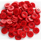 GANSSIA 300PCS1/2 Inch (12.5mm) Small Size Round 4 Holes Buttons Red Color Button for Sewing Clothing or DIY Crafts Projects Gift