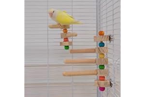Nopikku Natural Wood Stand Perch for Bird Cages Spinning Stand Toy with Movable Branches for Cockatiels Lovebirds Conure Budgies Parrots to Play BirdTraining Exercise Tool