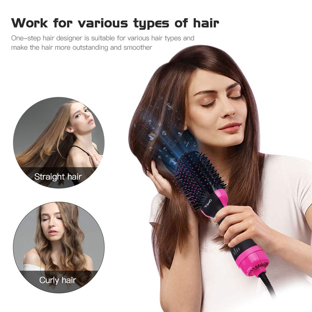 Hot Air Brush, CkeyiN One Single Step Hair Dryer and Volumizer Professional Salon Styling Tools & Appliances Blow Dryer Styler Brush for All Hair Type : Beauty