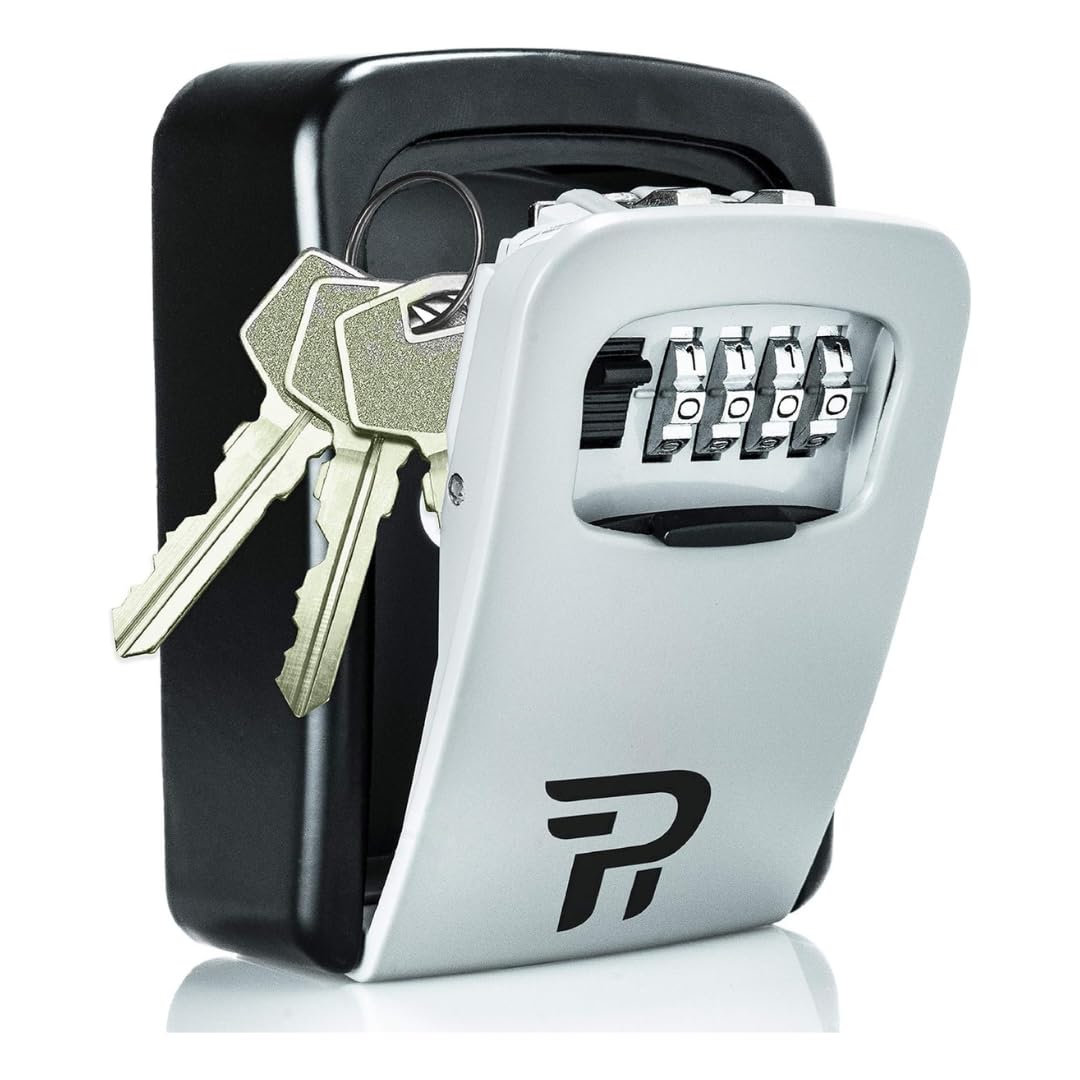 Photo 1 of Key Lock Box with Code for Outside - Wall Mount Lockbox for Keys Outdoor - Combination Lock Box to Hide a Key Outside - Key Cabinets