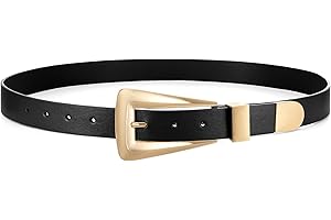 WAIST WOW Women's Leather Belts for Jeans Pants Fashion Leather Waist Belt Ladies Dress Belts with Gold/Silver Buckle