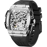 OLEVS Watch Men Luxury Casual Square Skeleton Chronograph Watches