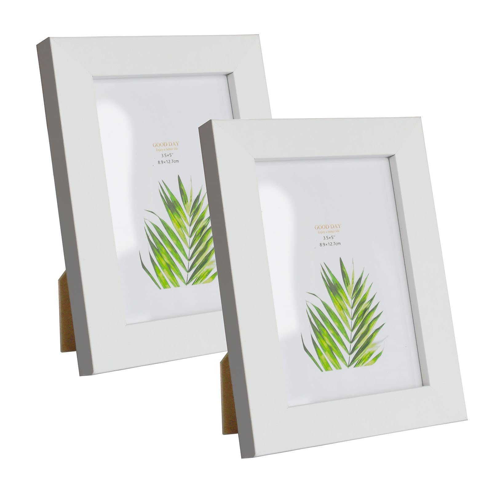 Frame for 3.5x5 inch Photo White Frame MDF Picture Frame 2 Pack for Tabletop and Wall