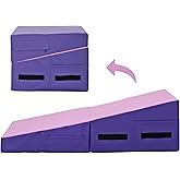 BestMassage Gymnastics Mat Incline Mat Tumbling Mat Folding Gymnastic Tumbling Mat Indoor/Outdoor Exercise Mat Home Gym Yoga Mat with Handle