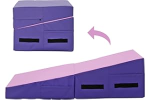 BestMassage Gymnastics Mat Incline Mat Tumbling Mat Folding Gymnastic Tumbling Mat Indoor/Outdoor Exercise Mat Home Gym Yoga Mat with Handle