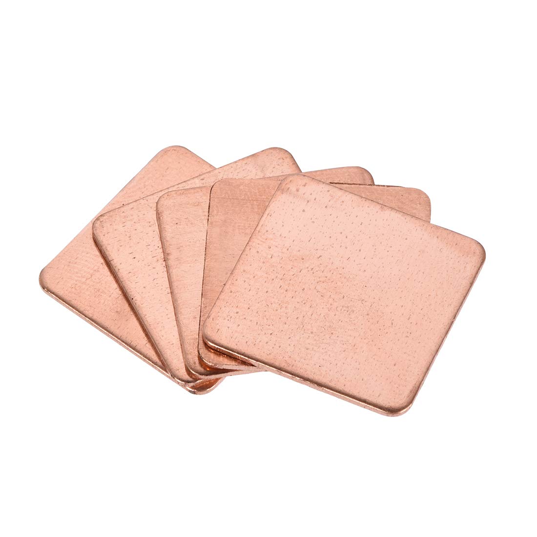 sourcing map Flat IC Chipset Thermal Copper Heatsink for CPU GPU 20 x 20 x 0.8mm 5pcs