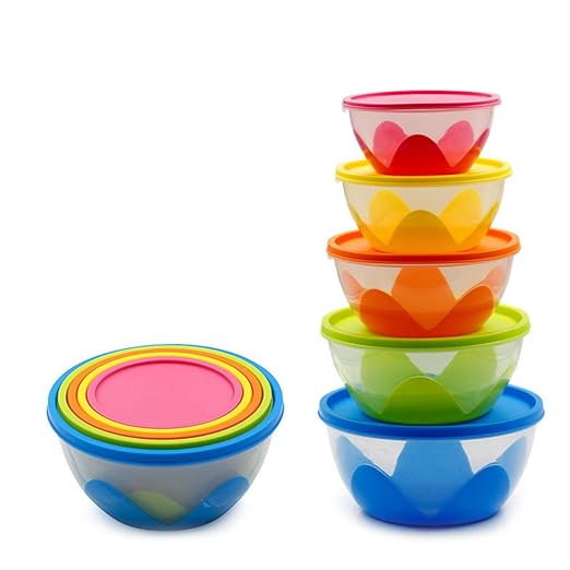 Elezay - Juego de 5 recipientes de plástico para alimentos con ...