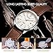 BUREI Men's Luminous Markers Expedition Date Quartz Watch with Brown Strap, Beige Dial