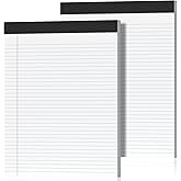 2 Pack Legal Pads 8.5 x 11 College Ruled Note Pads 8.5 x 11 Notepads 8.5 x 11 Micro Perforated Writing Pads 8.5 x 11 Pads of Paper Lined White Paper, 50 Sheets per Notepad for Home, Office, School