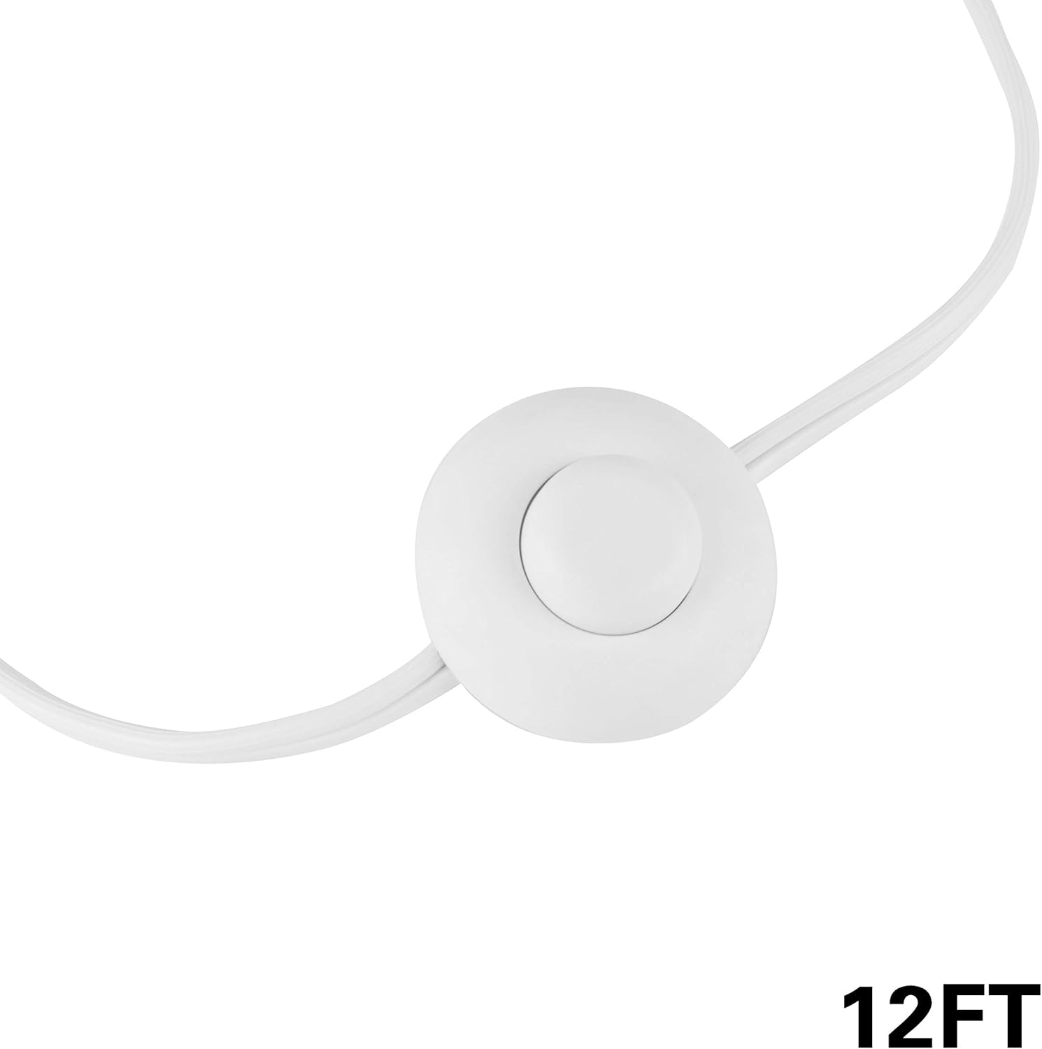8 Foot Flat Plug Extension Cord, 3 Prong Grounded Wire, Angled Plug, White, UL Listed 2PK - - 