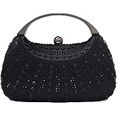 HUANG ZHUANG Elegant Crystal Clutch Rhinestone Handbags For Women Party Purse Wedding Prom Sparkly Bag