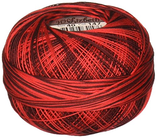 Handy Hands Lizbeth Premium Cotton Thread, Size 40, Red Burst