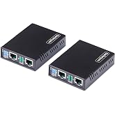 StarTech 10/100 Ethernet Extender, 0.5mi (800m), TAA (C2-ETHERNET-Extender) | TX/RX Kit included, Works over phone line or single-pair wire, IP cameras/WiFi APs/remote sensors
